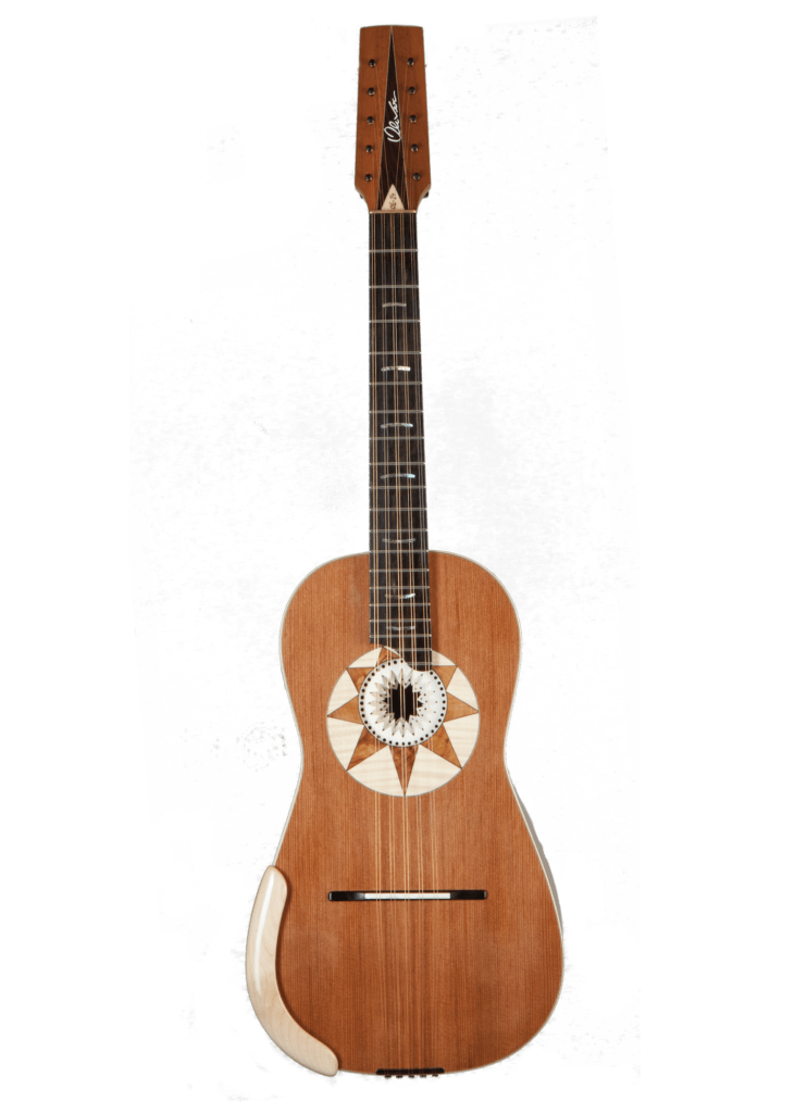 La chitarra battente vista frontalmente