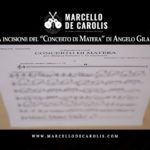 Concerto di Matera per Chitarra Battente e 10 strumenti composto da Angelo Gilardino e dedicato a Marcello De Carolis, Prima incisione