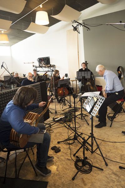 Marcello De Carolis durante la registrazione del "Concerto di Matera" scritto da Angelo Gilardino