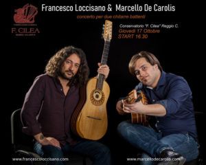 Concerto di Chitarra Battente del duo Loccisano - De Carolis presso il conservatorio di musica F. Cilea di Reggio Calabria