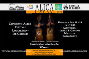 Concerto a Melito di Porto Salvo del 24 novembre in provincia di Reggio Calabria del duo Loccisano De Carolis per Alica Festival 2019