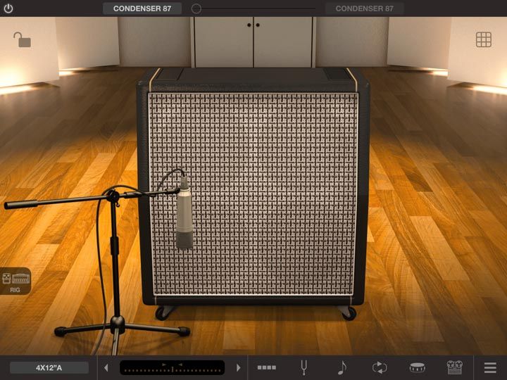 Cassa amplificatore virtuale in app iPad amplitube