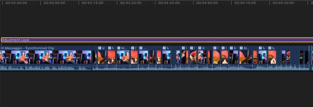 Color correction multicam clip con adjustment layer Final Cut Pro x