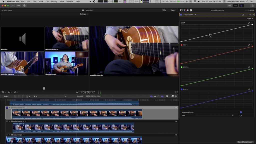 Color correction multicam per singola clip con Final Cut Pro x