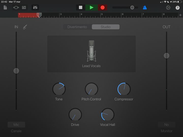 Registrazione audio in garageband