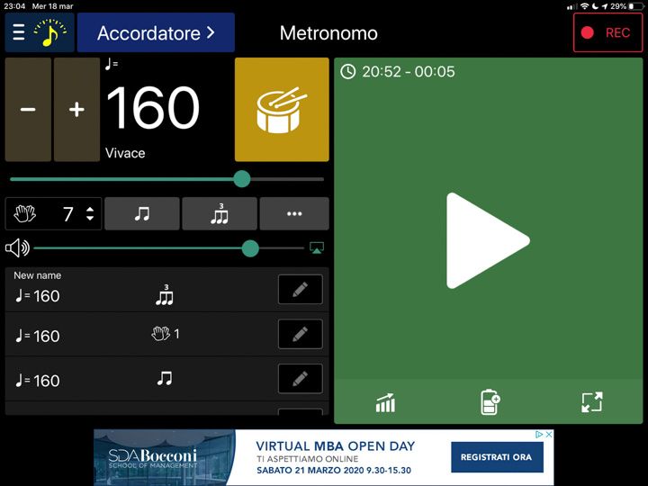 metronomo soundcorset app iPad per musica