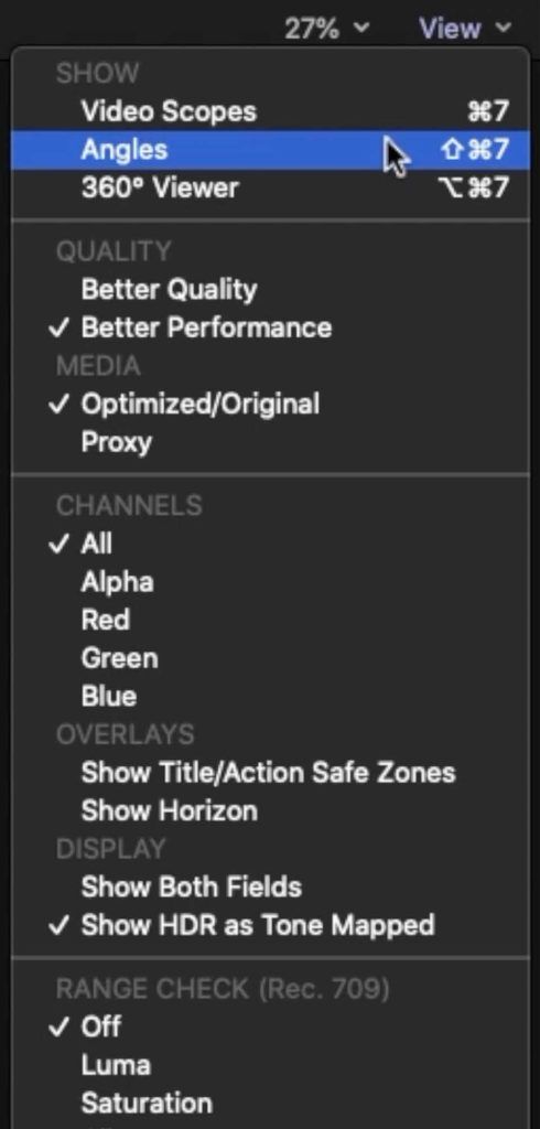 visualizzazione multischermo per multicam in Final Cut Pro x