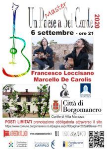 Un paese a sei corde 2020 - concerto del duo di chitarra battente Loccisano De Carolis - 6 settembre 2020 a Borgomanero