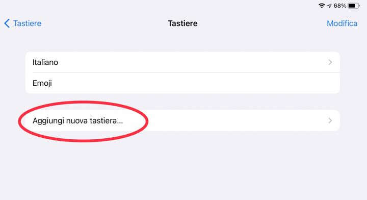 aggiungere tastiera su ipad