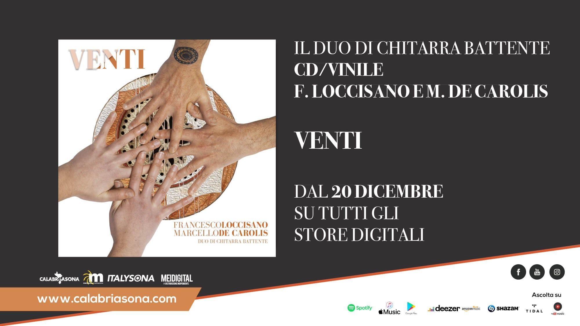 Venti digital store e in vinile e cd di Loccisano De Carolis duo di chitarra battente
