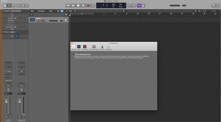 Logic Pro senza advanced tool