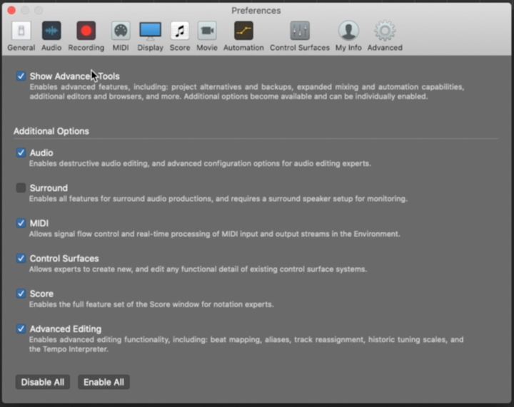 Advanced tools di Logic Pro x