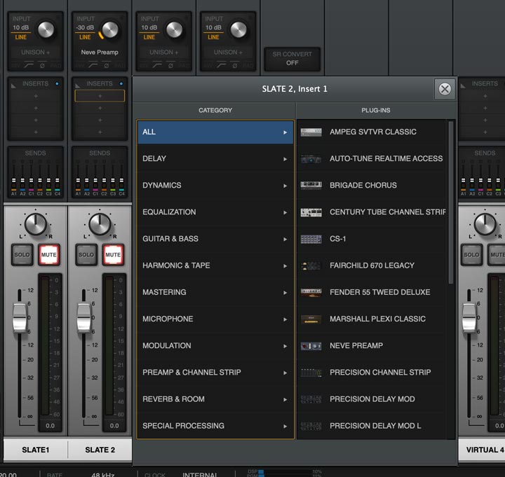 Plugin UAD in console