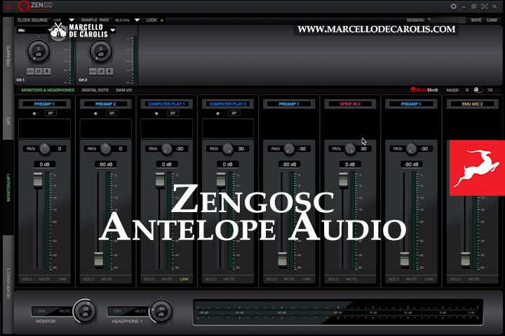 Zengosc Control panel di Antelope audio