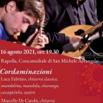 Cordaminazioni di Luca Fabrizio e Marcello De Carolis in concerto a Rapolla con chitarra classica chitarra battente mandolino mandola quattro e charango