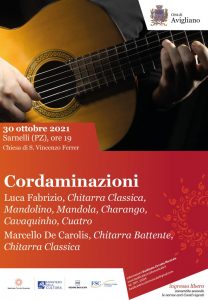 Concerto di chitarra Basilicata a Sarnelli in provincia di Potenza del duo Cordaminazioni Luca Fabrizio e Marcello De Carolis