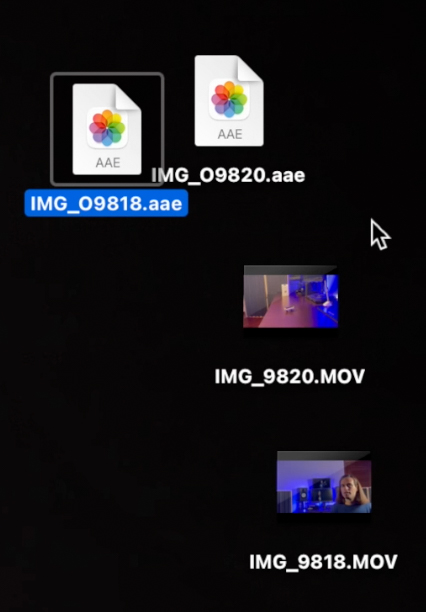 i file trascinati dall'app foto sulla scrivania del mac
