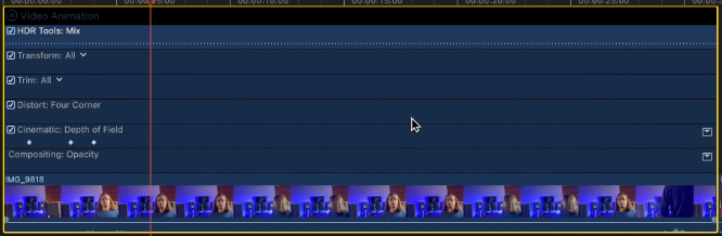 Video animation nella timeline di final cut