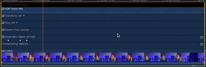 Video animation nella timeline di final cut