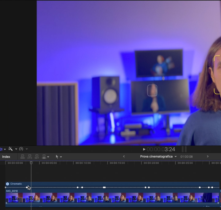 Visualizzare i punti di messa a fuoco del video cinematografico nella timeline di final cut