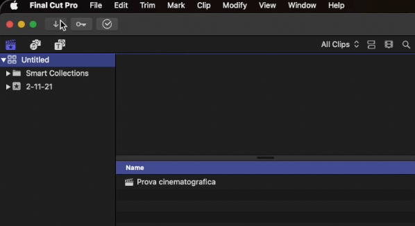 importare nuovi file in final cut