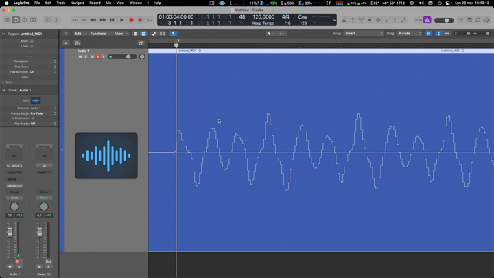 Traccia click allargata su Logic Pro X