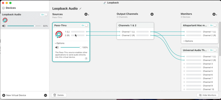 Attivare Loopback audio per trascrivere file audio in testo
