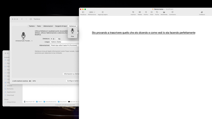 Trascrivere file audio in testo su Mac