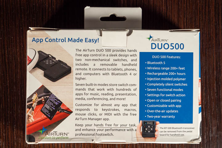 retro scatola AirTurn Duo 500
