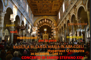 Concerto di Santo Stefano nella Basilica di Santa Maria Aracoeli di Roma diretto da Luigi Cinque ospite Enzo Avitabile